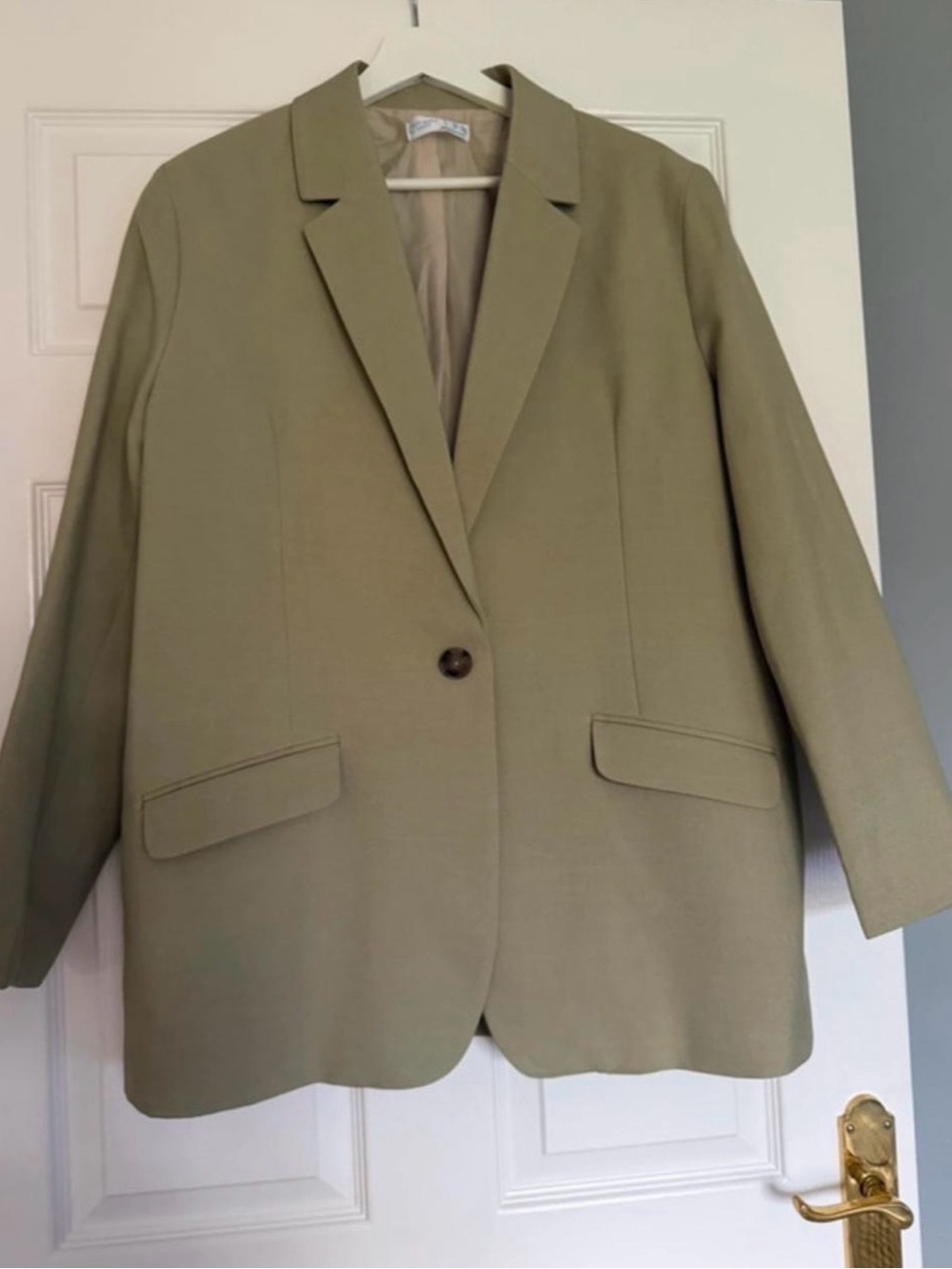 Primark Olive-Tone Single-Button oversized Blazer